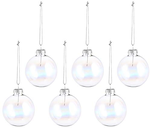 BESPORTBLE Klare Weihnachtskugeln Glas DIY transparent Verzierung Weihnachten Dekortion Glas Basteln für Weihnachtsbum Christbaum Tannenbaum Deko(6cm)