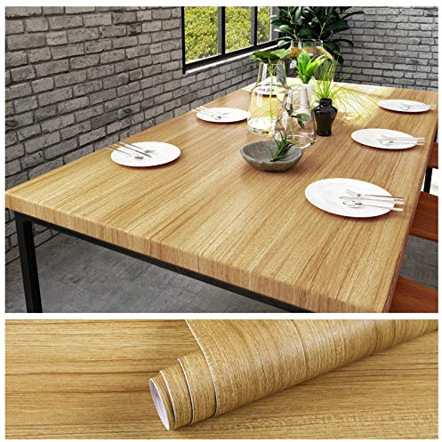 VEELIKE Thick Brown Wood Wallpaper Self Adhesive Wood Effect Wallpaper for Bedroom Living Room 40cm x 300cm Vinyl Wrap for Kitchen Cupboards Waterproof Sticky Back Plastic Cabinet Wardrobe Table Desk