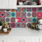 RE-COVERTILES - Autocollants Carrelage Salle de Bain et Cuisine 24 Pcs 10x10 cm - PS00188 Décoration murale en carrelage mosaïque PVC imperméable style carreaux de ciment Azulejos