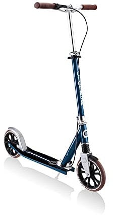 Globber NL 205 Deluxe – Tretroller, 205 mm, ABEC 7, Handbremse, höhenverstellbar, Frontfederung, Klappmechanismus, blau, Einheitsgröße
