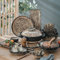 MNSSRN Fission Dinner Ceramic Service Set, 66 Leopard Glaze Porcelain Tableware Set, Japanese Steak Platter, Cereal Bowl and Soup Bowl