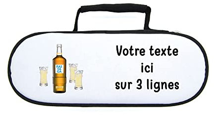 Mygoodprice Sacoche Housse Boules pétanque Pictogramme Bouteille de Pastis et Verres avec Texte Personnalisable