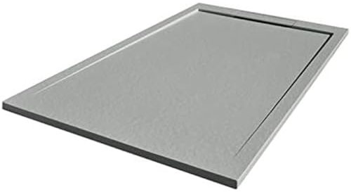 Go Bathrooms Grey Slate Effect Shower Tray 1700 x 800 mm Rectangular Shower Base with Hidden Waste, Anti-Bacterial Surface–Low Profile Shower Tray for Enclosures