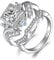 JewelryPalace Vintage Claddagh Keltischer Zirkonia 3 Stein Herz Promise Ring Damen, Umarmung Hände Krone Verlobungsring Silber 925 Frauen,Hochzeitsring Simulierter Diamant Trauring Ehering Band Set 49
