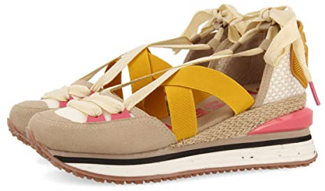 Sneakers Beige Tipo Espadrille con cuña para Mujer coinches