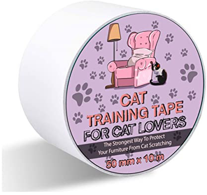 Ruban de Protection Double Face Anti-Rayures pour Chat – Rouleau de Ruban adhésif de Protection Contre Les Rayures pour canapé – Contre Les Rayures des Meubles d'angle du Chat – (50 mm x 10 m)