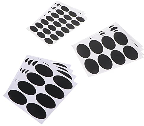 Housoutil Tafelaufkleber Oval, 148 Stk Aufkleber Etiketten Für Vorratsbehälter Abnehmbare Etiketten Gewürzflasche Regaletiketten Ovale Einmachgläser Chalboard Gewürzetiketten Dekorationen