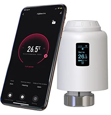 RANRAO Zigbee Smart Heizkörperthermostat Elektronisch - Smart Programmierbares WLAN Erweiterbares Heizkörperthermostatventil - Thermostat heizung Digital - Kompatibel für Google-Home und AIexa