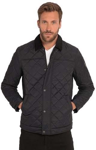 JP 1880 Blouson matelassé avec col en Velours côtelé Veste, Noir, XL Homme