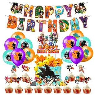 Deco Compleanno Festa di Compleanno Decorazioni Compleanno Palloncino Compleanno Palloncino Compleannodragon ball Topper Torta Striscione Compleanno