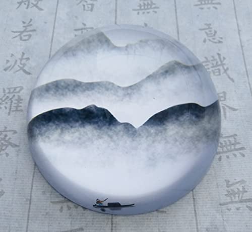 Kristallkugel Tinte Malerei Landschaft Halbkugel Glas Halbkugel Briefbeschwerer Heimdekoration Ornamente Kugel Miniatur Kreative Geschenke
