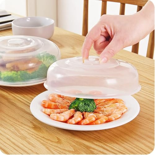 Cubierta para Salpicaduras de Microondas, Cubierta Reutilizable para Microondas Cubierta para Alimentos para Microondas Cubierta Transparente para Platos de Microondas para Cocina