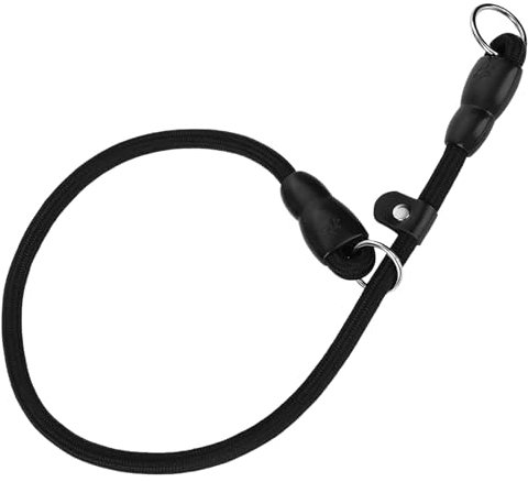 uinnossvc Slip Collar for Dogs Training Choke Soft No Pull Rope Pet Walking Round Climbing Material Dog Adjustable P Collar,Suitable Small Medium Large Dogs(Black,M)