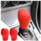 CGEAMDY 2 Stück Auto Schaltknauf Abdeckung, Universal Schaltknauf Abdeckung, Anti-Rutsch Silikon Schaltknaufabdeckung Shift Glove Skin Case Schutzhülle(Rot)
