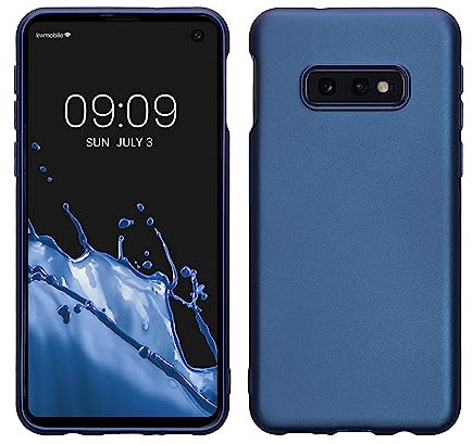 kwmobile Case kompatibel mit Samsung Galaxy S10e Hülle - Schutzhülle aus Silikon metallisch schimmernd - Handyhülle Metallic Blau