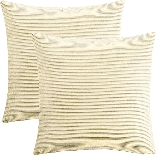 Erwin Müller Kissenhülle Glasgow 2er-Pack Cord Natur Größe 40x40 cm