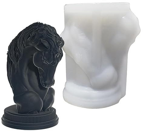 TROONZ Stampi in Silicone per Cavalli - Stampo per Candela Statua Testa di Cavallo Fai-da-Te - Stampo in Silicone Testa di Cavallo per Cioccolato, stampi per Animali a Rilascio Facile in Silicone