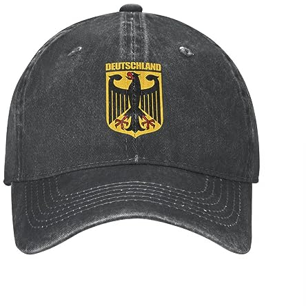 Baseballkappe Hiphop Sonnenhut Deutschland Deutschland Baseballkappe Lässig Distressed Denim Adler Wappen Snapback Hut Unisex Outdoor Alle Jahreszeiten Hüte Kappe für Frauen Männer