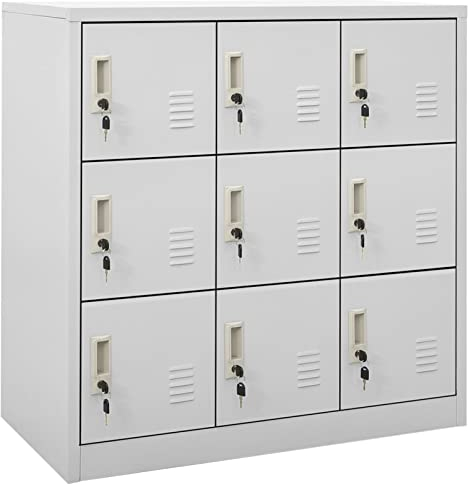 LAPOOH Schließfachschränke 5 STK Wertfachschrank, Schließfächer, Metallschrank, Personalschrank, Spindschrank, Stahlspind, Umkleideschrank, Lagerschrank, Hellgrau 90x45x92,5 cm Stahl