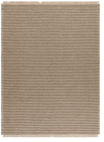 rugsx Teppich Jute Linien mit Fransen, Innen & Außen, für Schlafzimmer, Terrasse, Balkon Jute, flachgewebt, schwarz/beige 80x150 cm