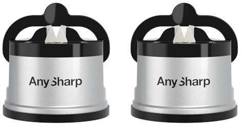 AnySharp Knife Sharpener with PowerGrip, Silver, One Size (Pack of 2)