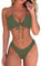 DOULAFASS Damen Bikini Set Sexy Bikini Brazilian Style Niedriger Taille String Triangel 2tlg Bikini Armeegrün S