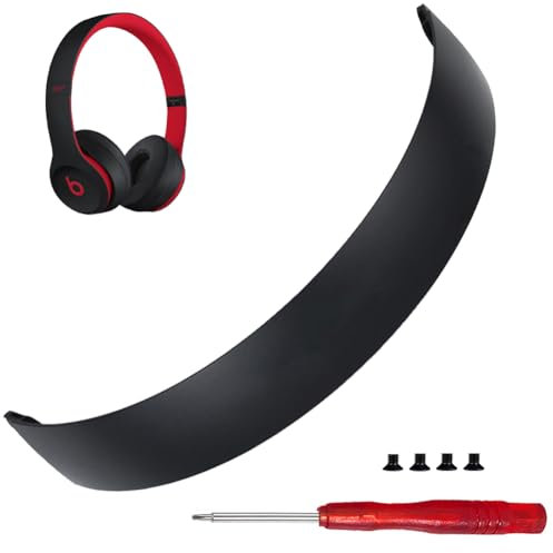 Solo 3 kabelloses Kopfband, wie das OEM-Ersatz-Solo-2-Bogenband-Teile, Zubehör, kompatibel mit Beats by Dre Solo 3/A1796 Solo 2 kabelgebunden/kabellos (B0518/B0534) Kopfhörer (Defiant Schwarz-Rot)
