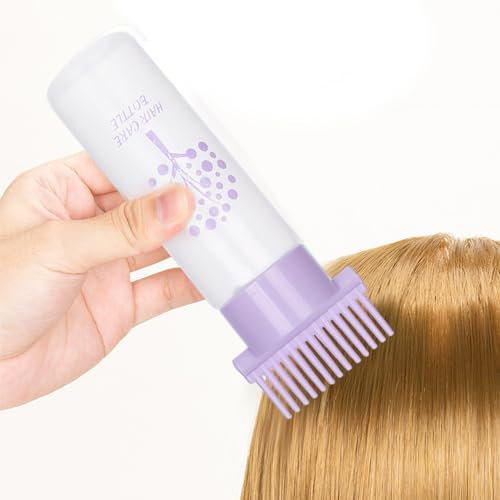 Bouteille applicatrice de peigne à s | Flacon applicateur de peigne à huile de 180 ml pour cheveux - Produits de coloration capillaire pour teinture capillaire, eau, liquide, huile, peigne à Samuliy