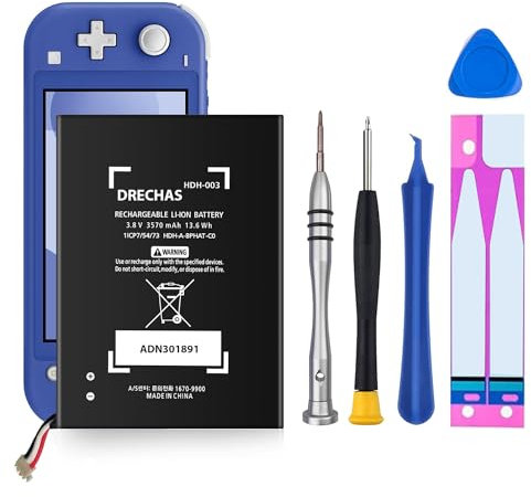 DRECHAS Batteria per HDH-003, compatibile con Nintendo Switch Lite HDH-001 Game Console Battery