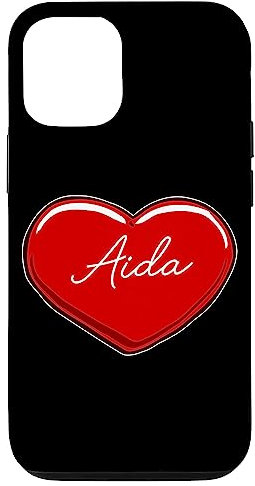 Hülle für iPhone 15 Pro Handgezeichnetes Herz Aida - Vornamen Herzen I Love Aida