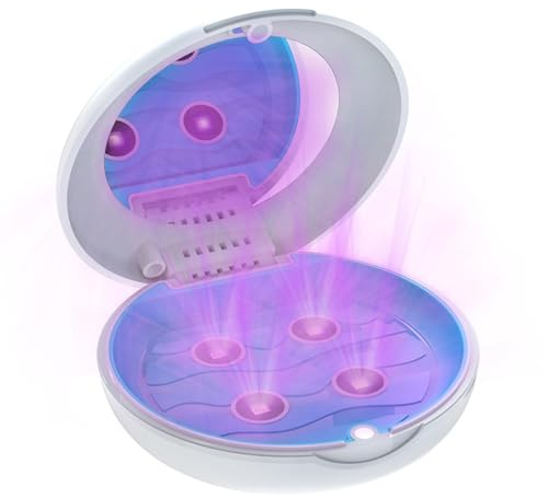 HAZARA Spangendose Mit Uv-Desinfektionslicht, Zahnspangendose Kinder Desinfiziert, Reinigt Und Entfernt GerüChe, Dental Pod Tragbar, Perfekt GeschüTzt