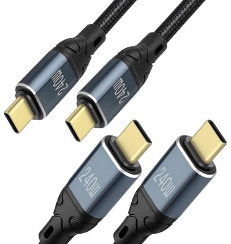 240W USB C auf USB C Kabel(2 Stück) ，48V 5A USB-C Kabel PD 3.1 QC4.0, Schnellladekabel 140W 100W für iPhone15 Pro Max, MacBook Pro/Air, Laptops, iPad Pro/Air, Samsung S23 Ultra S22, Pixel(2M)