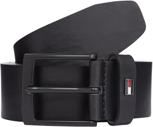 Tommy Hilfiger Herren Gürtel Adan 3,5 cm Ledergürtel, Schwarz (Black), 85 cm