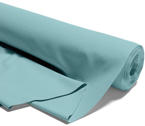 Stoff Meterware Baumwollstoff 1 M x 160 cm - Stoffe zum Nähen aus reine Baumwolle Fabric Futterstoff Dekostoff für Patchwork Canvas und Sewing Nähstoff 7. Salbeifarbe