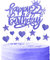 Nightfall 22th Birthday Cake Cupcake Topper, Blue Glitter Cake Toppers for Cake, Royal Blue Happy 22th Birthday Cake Topper,Blue Cake Cupcake Topper for Girls Boys Women Men Birthday Cake Decorations