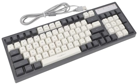 Bewinner Clavier de Jeu RVB, 96 Touches Réactives, Utilisation Polyvalente, Apparence élégante, Construction, Rétroéclairage RVB avec Effets Réglables pour Les Jeux et Le Bureau
