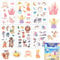 Dawnglow Tatouages de Licorne, 6 Feuilles de Tatouages Temporaires Métalliques, Tatouages de Princesse, Tatouages D'animaux, Tatouages Temporaires pour Enfants Respectueux de la Peau