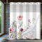 Ttincceer Rideau de Douche à Fleurs sans Crochet avec Doublure encliquetable Aquarelle Floral Feuilles d'eucalyptus Rideau de Salle de Bain Double Couche Salle de Bain décoratif 180x180cm