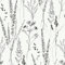 Attitude Floral Grass Wallpaper - White Black Sprig Flowers - Trendy Stylish Textured Paste The Wall Vinyl