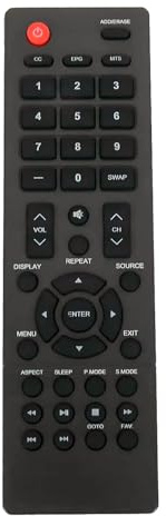 KT1744-HG2 Replacemrnt Remote Control Fit for Polaroid Full HD LED TV 32GSR3000FB 40GSR3000FB 32GSR3000 40GSR3000 50GSR3000 21GSD3000 22GSD3000 24GSD3000 32GSR3000FA 32GSD3000 39GSR3000 4GSD3000
