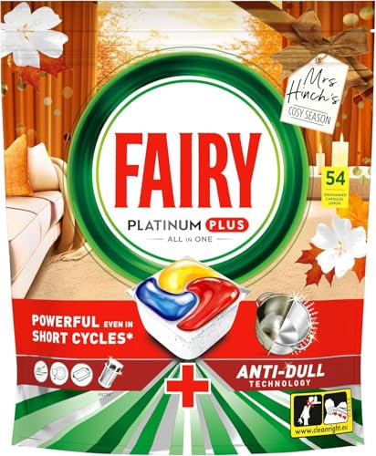 Fairy Platinum Plus All In One Dishwasher Tablets Mrs Hinch's Limited Edition, Lemon, 54 Tablets