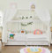 ALAVYA HOME Hausbett KOMPLETT Set I Kinderbett 80x160 cm mit Schubladen inkl. Deko und Matratze mit Rausfallschutz und Lattenrostt (Weiß - mit Matratze+Schubladen+Musselin DEKO, 80 x 160 cm)