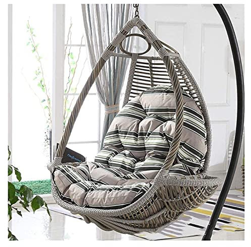 Outdoor Garden Furniture Rocking Chair Swing Cushion Egg Hammock Pads Multi Color Seat Cushioning Thick Nest Hanging Chair Back Without Stand (Color : A)