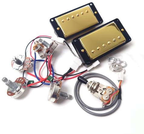 ProBucker Alnico 2er Set Humbucker Tonabnehmer für Gibson Les Paul Tonabnehmer Hals- und Brücken-Tonabnehmer mit 2-adrigen Schnellverbindungsklemmen, 2V2T Kabelbaum, Upgrade