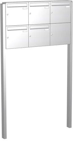 Briefkastenanlage | KNOBLOCH | Freistehend zum Einbetonieren | Edelstahl | 5-Fach | senkrechte Kästen