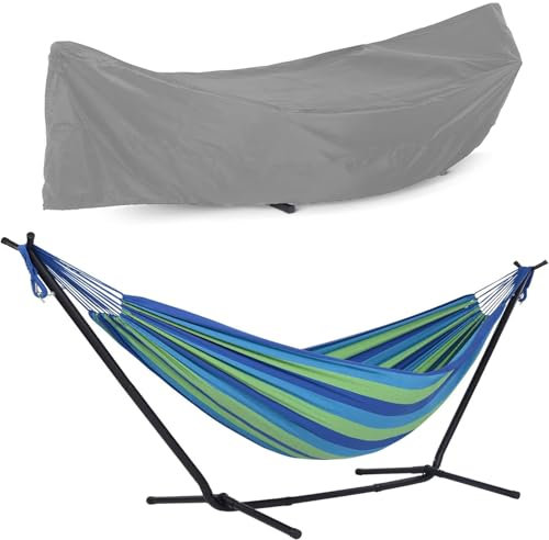 RIUGHJID Garten Outdoor Hängematte-Abdeckung Wasserdicht, Schutzhülle Geeignet für Hängematte mit Gestell (Size:210D-285X17X80cm, Color:grau)