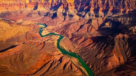 Acryl-Bild 50 x 30 cm: Panorama -Landschaftsansicht des gebogenen Colorado River in Grand Canyon, Arizona, USA (146749626)