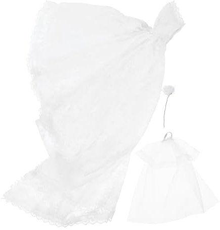 Milisten 1satz Mini Hochzeitskleid Für Puppen Mit Schleier Und Blumenstrauß Weiches Material Waschbar Und Wiederverwendbar Für Puppen-kleidungswechsel Und Spielzeuggeschenke