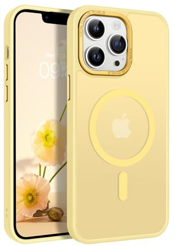GaoBao für iPhone 13 Pro Hülle, Handyhülle iPhone 13 Pro [Kompatibel mit MagSafe] Durchscheinende Matte Magnetische Stoßfeste Anti-Fingerabdruck Hülle für i Phone 13 Pro 6.1 Case, Gelb