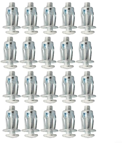 babominimer 20 Pcs Carbon Steel Expansion Bolts with Nuts, Zinc Plated Flared Nut Anchors for for Secure Fixing in Plywood, Hollow Walls, Plastics, Metal Sheets, Ideal for for DIY(20pcs M6*25)